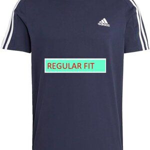 Adidas Classics Original 3 Stripes Tee Shirt Trefoil Retro Men Navy Blue